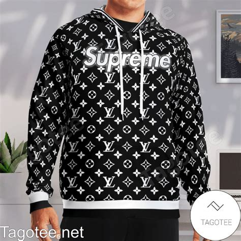 supreme louis vuitton t-shirt black|louis vuitton supreme hoodie.